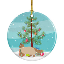Load image into Gallery viewer, Ragdoll #2 Cat Merry Christmas Ornament - Round Ceramic Ornament – Artist-Designed Keepsake Decoration