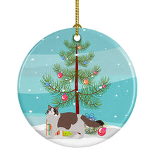 Load image into Gallery viewer, Ragdoll #3 Cat Merry Christmas Ornament - Round Ceramic Ornament – Artist-Designed Keepsake Decoration