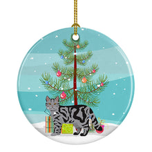 Load image into Gallery viewer, Scottish Straight Cat Merry Christmas Ornament - Round Ceramic Ornament – Artist-Designed Keepsake Decoration