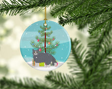 Load image into Gallery viewer, Selkirk Rex #1 Cat Merry Christmas Ornament - Round Ceramic Ornament – Artist-Designed Keepsake Decoration