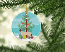 Load image into Gallery viewer, Siamese Modern #2 Cat Merry Christmas Ornament - Round Ceramic Ornament – Artist-Designed Keepsake Decoration