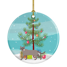 Load image into Gallery viewer, Siamese Traditional #1 Cat Merry Christmas Ornament - Round Ceramic Ornament – Artist-Designed Keepsake Decoration