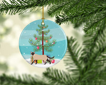 Load image into Gallery viewer, Siamese Traditional #2 Cat Merry Christmas Ornament - Round Ceramic Ornament – Artist-Designed Keepsake Decoration