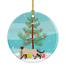 Load image into Gallery viewer, Siamese Traditional #2 Cat Merry Christmas Ornament - Round Ceramic Ornament – Artist-Designed Keepsake Decoration