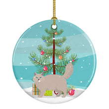 Load image into Gallery viewer, Siberian Forest #2 Cat Merry Christmas Ornament - Round Ceramic Ornament – Artist-Designed Keepsake Decoration