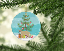 Load image into Gallery viewer, Singapura Cat Merry Christmas Ornament - Round Ceramic Ornament – Artist-Designed Keepsake Decoration