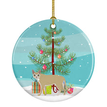 Load image into Gallery viewer, Singapura Cat Merry Christmas Ornament - Round Ceramic Ornament – Artist-Designed Keepsake Decoration
