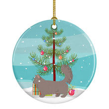 Load image into Gallery viewer, Skookum #2 Cat Merry Christmas Ornament - Round Ceramic Ornament – Artist-Designed Keepsake Decoration