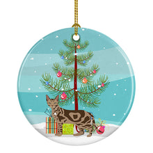 Load image into Gallery viewer, Sokoke Cat Merry Christmas Ornament - Round Ceramic Ornament – Artist-Designed Keepsake Decoration