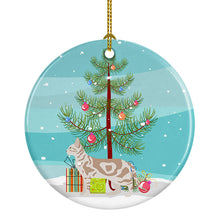 Load image into Gallery viewer, Sokoke #2 Cat Merry Christmas Ornament - Round Ceramic Ornament – Artist-Designed Keepsake Decoration