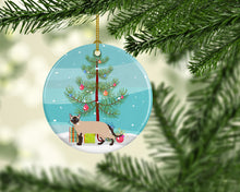 Load image into Gallery viewer, Tonkinese Cat Merry Christmas Ornament - Round Ceramic Ornament – Artist-Designed Keepsake Decoration