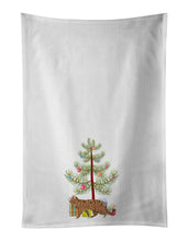 Load image into Gallery viewer, Toyger Cat Merry Christmas White Kitchen Towel Set of 2