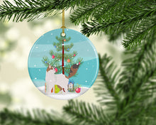 Load image into Gallery viewer, Turkish Van Cat Merry Christmas Ornament - Round Ceramic Ornament – Artist-Designed Keepsake Decoration