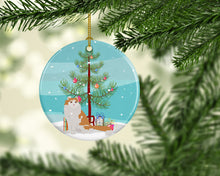 Load image into Gallery viewer, American Curl Cat Merry Christmas Ornament - Round Ceramic Ornament – Artist-Designed Keepsake Decoration