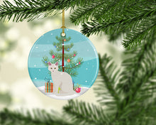 Load image into Gallery viewer, Aphrodite Giant Cat Merry Christmas Ornament - Round Ceramic Ornament – Artist-Designed Keepsake Decoration