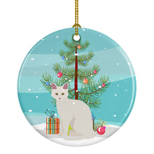 Load image into Gallery viewer, Aphrodite Giant Cat Merry Christmas Ornament - Round Ceramic Ornament – Artist-Designed Keepsake Decoration