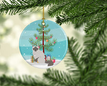 Load image into Gallery viewer, Birman Cat Merry Christmas Ornament - Round Ceramic Ornament – Artist-Designed Keepsake Decoration