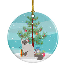 Load image into Gallery viewer, Birman Cat Merry Christmas Ornament - Round Ceramic Ornament – Artist-Designed Keepsake Decoration