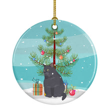 Load image into Gallery viewer, British Shorthair #2 Cat Merry Christmas Ornament - Round Ceramic Ornament – Artist-Designed Keepsake Decoration