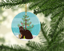 Load image into Gallery viewer, Burmese #2 Cat Merry Christmas Ornament - Round Ceramic Ornament – Artist-Designed Keepsake Decoration