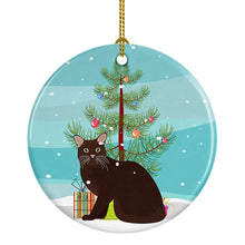 Load image into Gallery viewer, Burmese #2 Cat Merry Christmas Ornament - Round Ceramic Ornament – Artist-Designed Keepsake Decoration