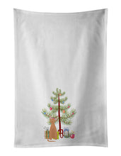 Load image into Gallery viewer, Devon Rex #1 Cat Merry Christmas White Kitchen Towel Set of 2