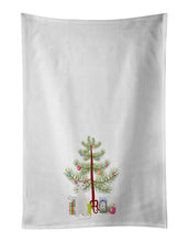 Load image into Gallery viewer, Devon Rex #2 Cat Merry Christmas White Kitchen Towel Set of 2