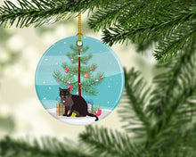 Load image into Gallery viewer, European Burmese Cat Merry Christmas Ornament - Round Ceramic Ornament – Artist-Designed Keepsake Decoration