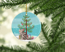 Load image into Gallery viewer, Foldex Exotic Fold Cat Merry Christmas Ornament - Round Ceramic Ornament – Artist-Designed Keepsake Decoration