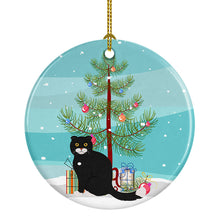 Load image into Gallery viewer, Foldex Exotic Fold #2 Cat Merry Christmas Ornament - Round Ceramic Ornament – Artist-Designed Keepsake Decoration