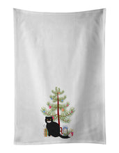 Load image into Gallery viewer, Foldex Exotic Fold #2 Cat Merry Christmas White Kitchen Towel Set of 2