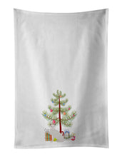 Load image into Gallery viewer, Khao Manee Cat Merry Christmas White Kitchen Towel Set of 2