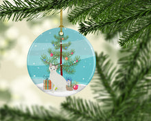 Load image into Gallery viewer, Korean Bobtail Cat Merry Christmas Ornament - Round Ceramic Ornament – Artist-Designed Keepsake Decoration