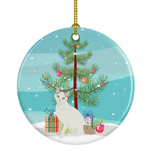 Load image into Gallery viewer, Korean Bobtail Cat Merry Christmas Ornament - Round Ceramic Ornament – Artist-Designed Keepsake Decoration