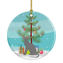 Load image into Gallery viewer, Oriental Shorthair Cat Merry Christmas Ornament - Round Ceramic Ornament – Artist-Designed Keepsake Decoration