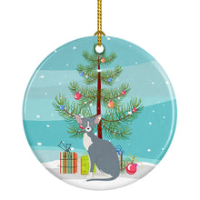Load image into Gallery viewer, Peterbald Cat Merry Christmas Ornament - Round Ceramic Ornament – Artist-Designed Keepsake Decoration
