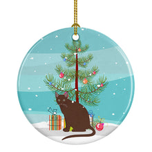 Load image into Gallery viewer, Raas Cat Merry Christmas Ornament - Round Ceramic Ornament – Artist-Designed Keepsake Decoration