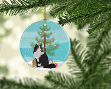 Load image into Gallery viewer, Ragamuffin Cat Merry Christmas Ornament - Round Ceramic Ornament – Artist-Designed Keepsake Decoration