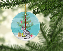 Load image into Gallery viewer, Serengeti Cat Merry Christmas Ornament - Round Ceramic Ornament – Artist-Designed Keepsake Decoration