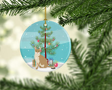 Load image into Gallery viewer, Singapura #1 Cat Merry Christmas Ornament - Round Ceramic Ornament – Artist-Designed Keepsake Decoration