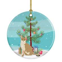 Load image into Gallery viewer, Singapura #1 Cat Merry Christmas Ornament - Round Ceramic Ornament – Artist-Designed Keepsake Decoration