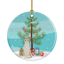 Load image into Gallery viewer, Singapura #2 Cat Merry Christmas Ornament - Round Ceramic Ornament – Artist-Designed Keepsake Decoration
