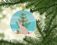 Load image into Gallery viewer, Sphynx #2 Cat Merry Christmas Ornament - Round Ceramic Ornament – Artist-Designed Keepsake Decoration