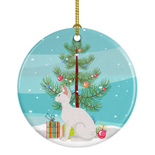 Load image into Gallery viewer, Sphynx #3 Cat Merry Christmas Ornament - Round Ceramic Ornament – Artist-Designed Keepsake Decoration
