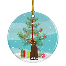 Load image into Gallery viewer, Suphalak Cat Merry Christmas Ornament - Round Ceramic Ornament – Artist-Designed Keepsake Decoration