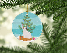 Load image into Gallery viewer, Turkish Van Cat Merry Christmas Ornament - Round Ceramic Ornament – Artist-Designed Keepsake Decoration
