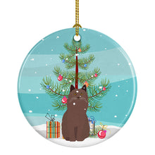 Load image into Gallery viewer, York Chocolate Cat Merry Christmas Ornament - Round Ceramic Ornament – Artist-Designed Keepsake Decoration