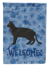 Load image into Gallery viewer, Chausie Black Cat Welcome Flag Canvas House Size CK4851CHF