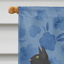 Load image into Gallery viewer, Black Cornish Rex Cat Welcome Flag Canvas House Size CK4863CHF