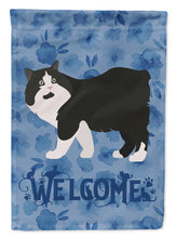 Load image into Gallery viewer, Cymric Cat Welcome Flag Canvas House Size CK4865CHF